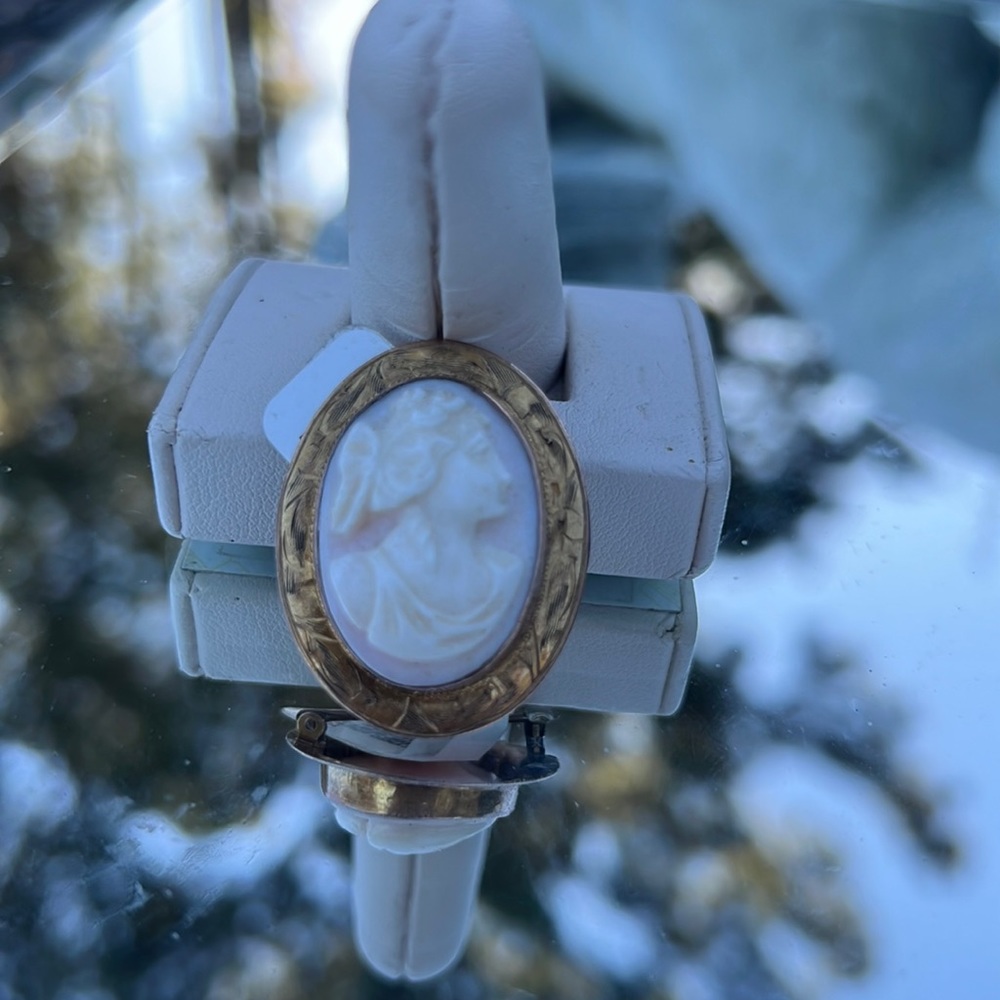 Cameo ultra raised 10kt pendant/broach